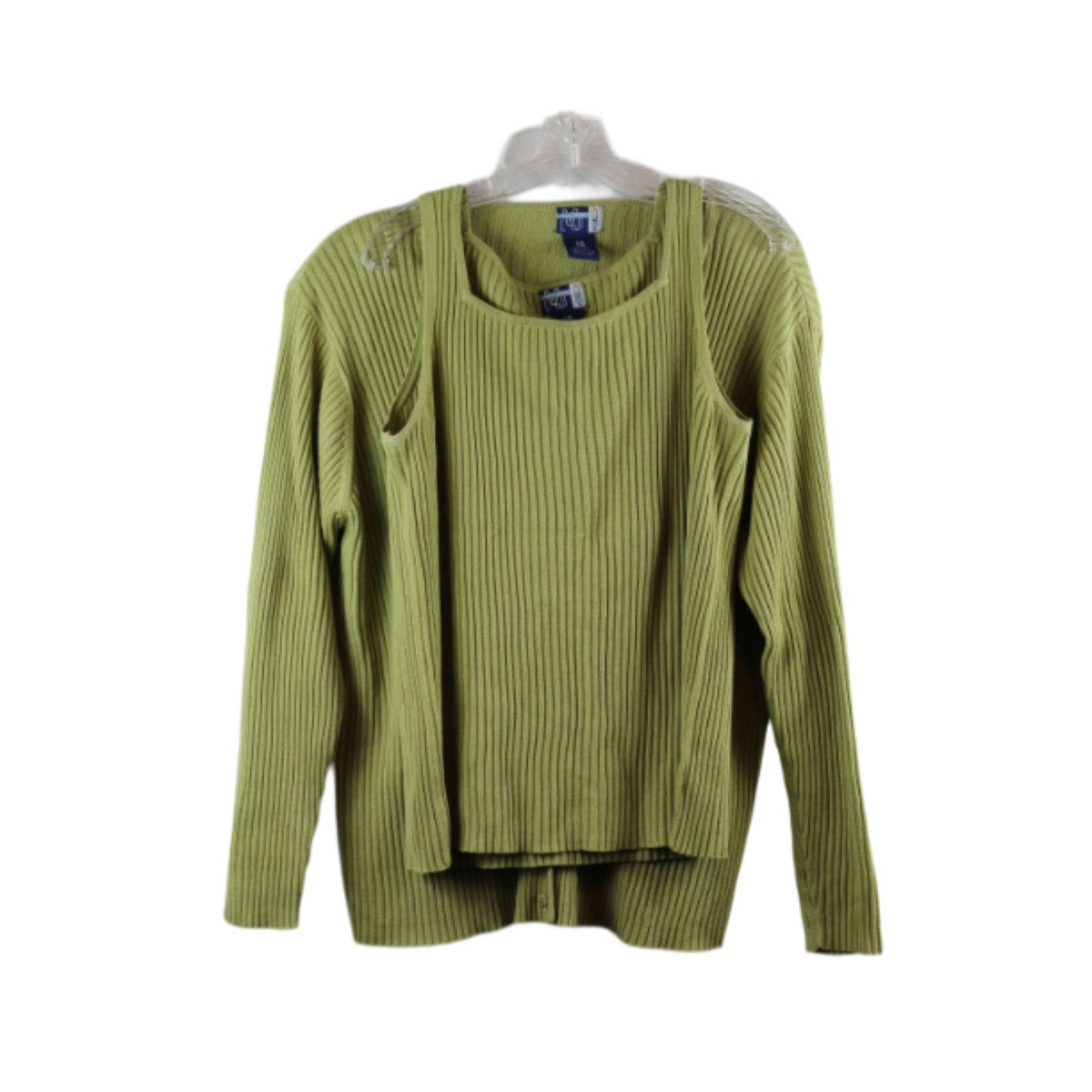 Venezia Jeans Green Women's 2 Piece Stretch Sweater & Sleeveless Blouse 18/20 11